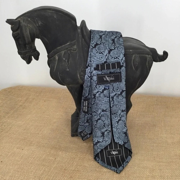 Villini Men’s Hand Made Pure Silk Tie - Picture 2 of 5